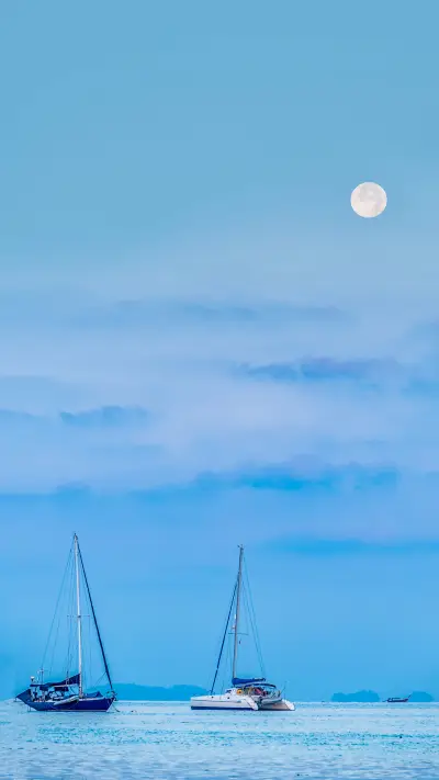 Sailing boat in the sea scene