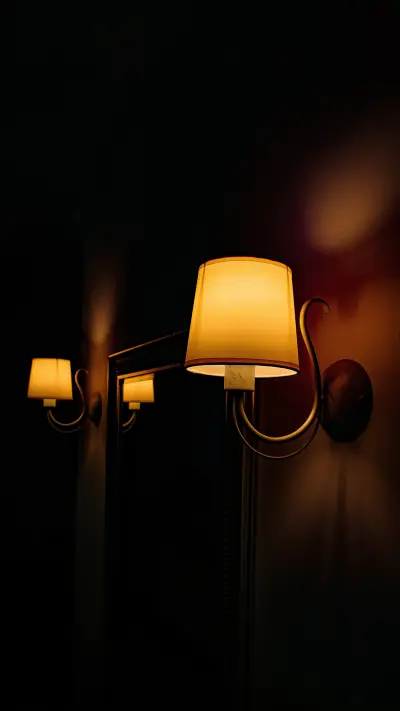 Lamp light interior dark background