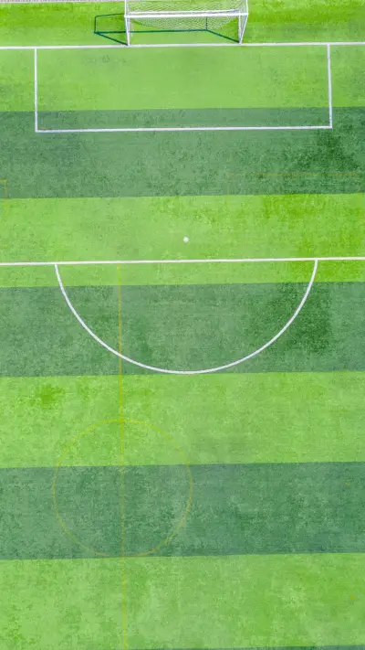 Aerial shooting of outdoor football field