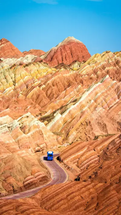 Rainbow moutain in Zhangye Danxia's National Geopark
