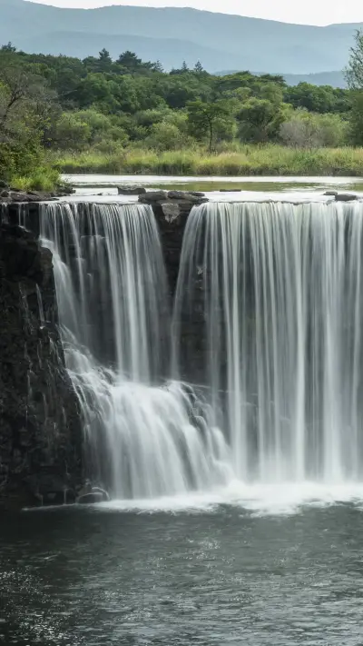 Mudanjiang jingbo lake waterfall in heilongjiang province