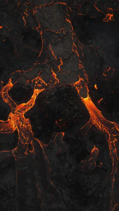 Aerial view of the dramatic volcanic landscape in Iceland