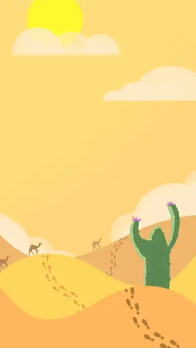 The desert in the blazing sun