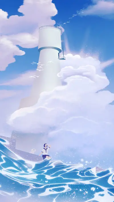 A Girl in a School Uniform and a Dog