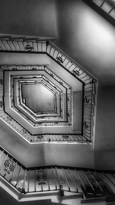 Top view of spiral staircase