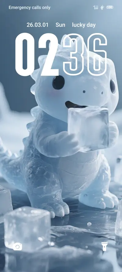 Dragon eating ice