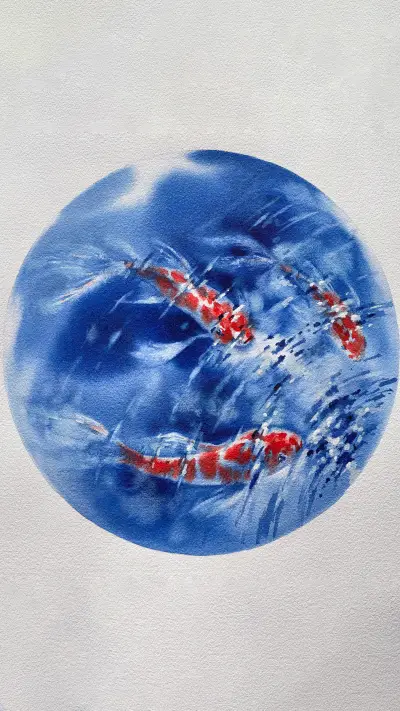 Lucky Koi Fish Illustration