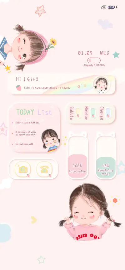 Pat little cute THEME for Xiaomi MIUI HyperOS