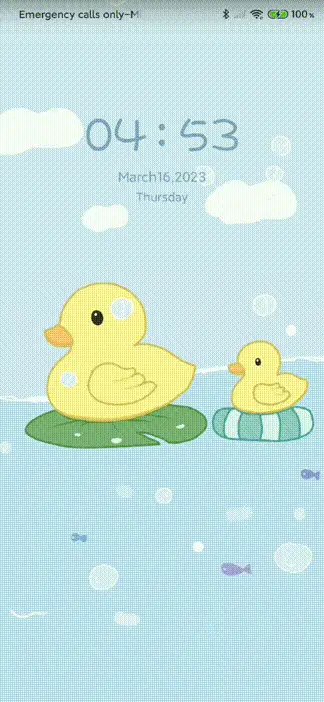 Ducklings swim