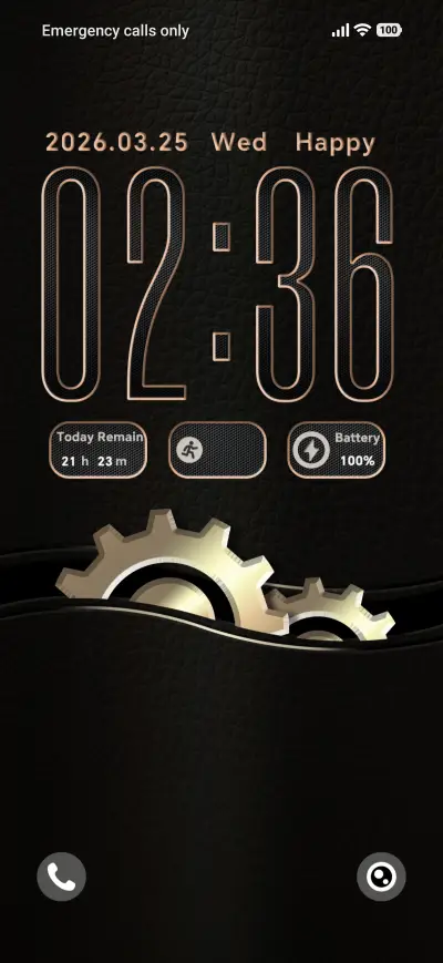 Leather Gold Edge THEME for Xiaomi MIUI HyperOS