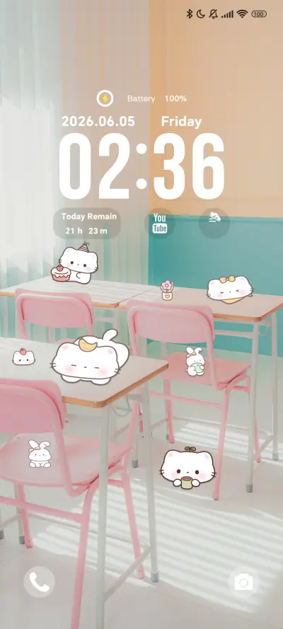 Chic Study Kitty THEME for Xiaomi MIUI HyperOS