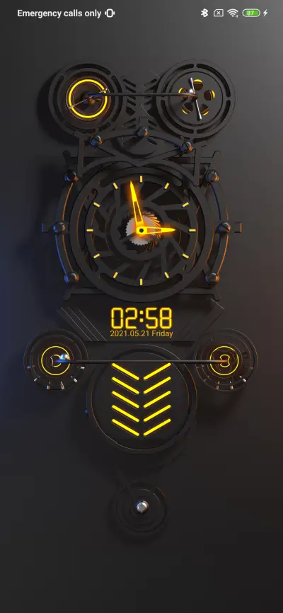 orange clock THEME for Xiaomi MIUI HyperOS