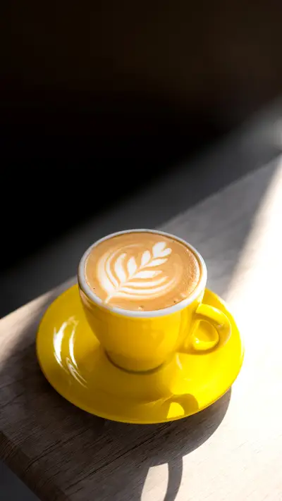 A cup of cappuccino in the morning