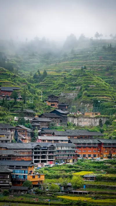 Scenery of qianhu miao village in xijiang guizhou