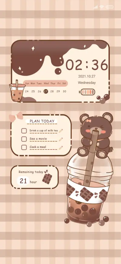 Bear's milk tea THEME for Xiaomi MIUI HyperOS