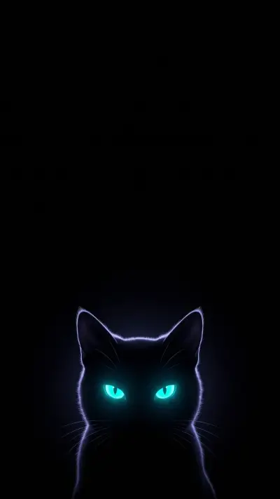 Electric Blue Eyes Dark Feline