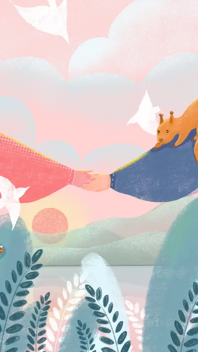 卡通情侣-【视觉中国】