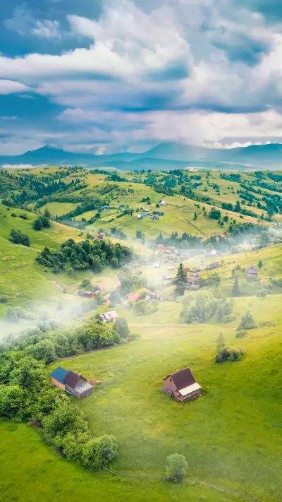 Fresh Green Scene of Stebnyi Village
