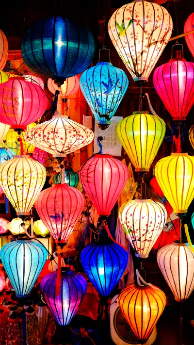 Lanterns hang high