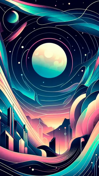 abstract colorfull IA planet