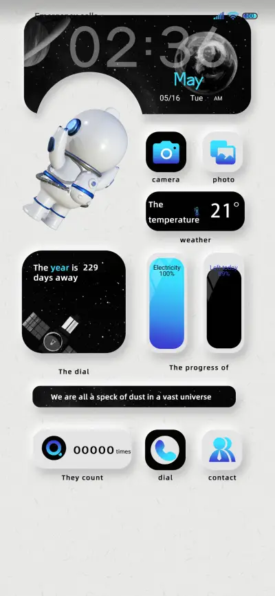 3D Astronauts THEME for Xiaomi MIUI HyperOS