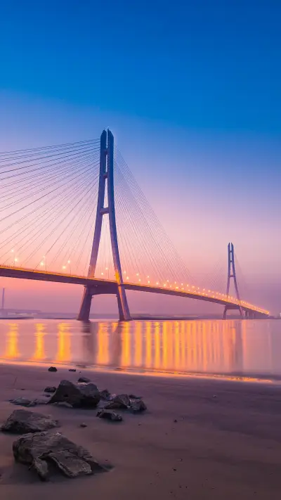 Sunset at the Third Yangtze River Bridge, Nanjing