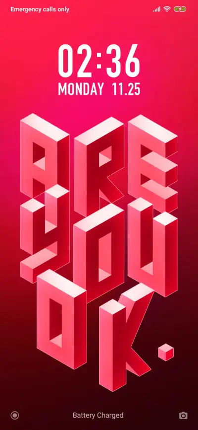 ARE YOU OK. - Dynamic Lockscreen