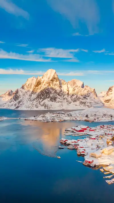 Lofoten from above panorama landcsape