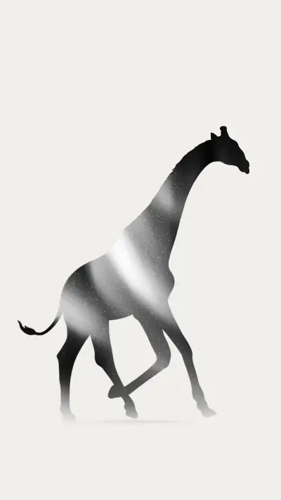 Cartoon silhouette of animals in solid colors