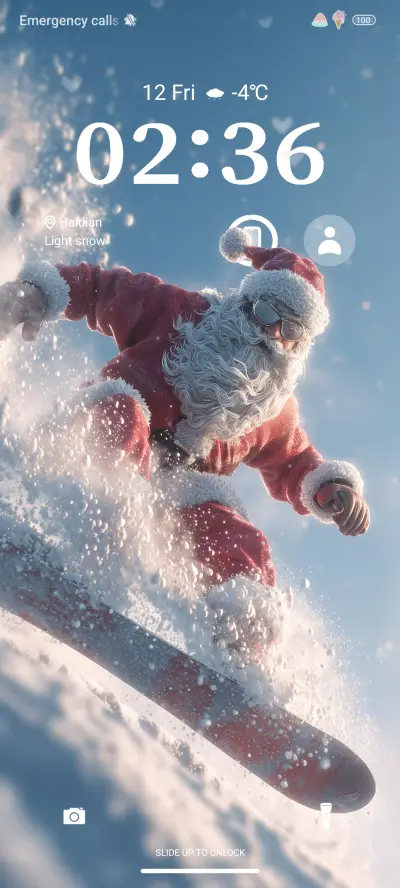 Skiing Santa