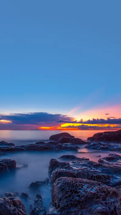 Dramatic sunset seascapes of Borneo Island