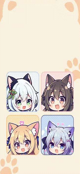 Cat Girl Four Grid