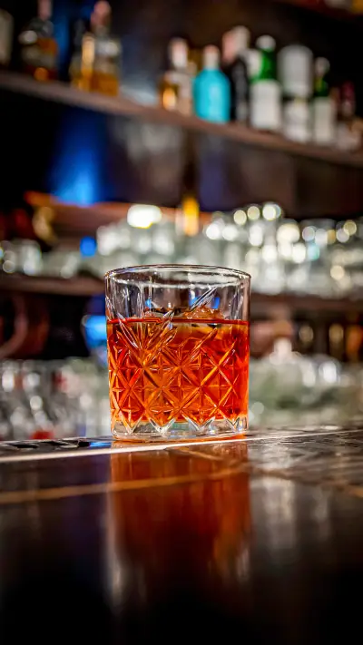 Cocktail Negroni with gin, campari martini rosso and orange - Screenshot 1