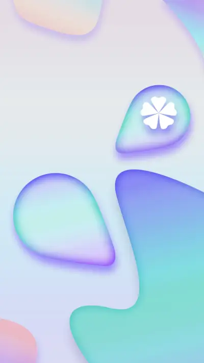 Colorful five-leaf clover