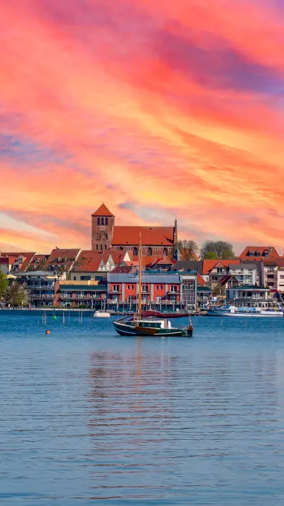 panorama of the town mueritz in Germany