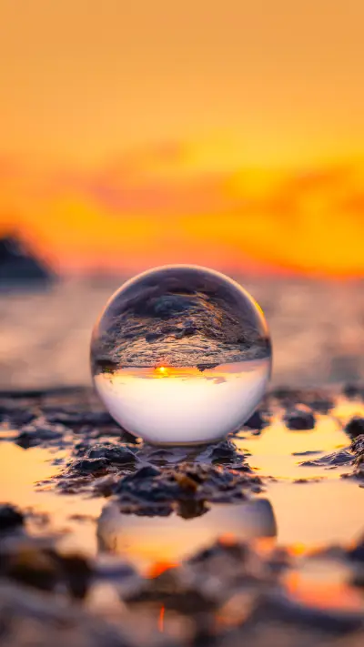 lensball sunset in thessaloniki greece