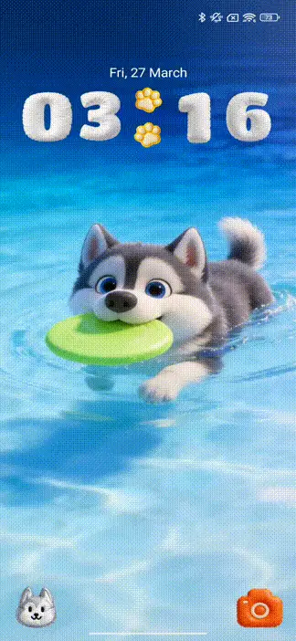 Tobby in the pool THEME for Xiaomi MIUI HyperOS
