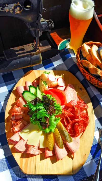 Delicious German sausages paired with beer
