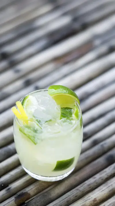 Caipirinha rum lime and sugar brazilian cocktail drink