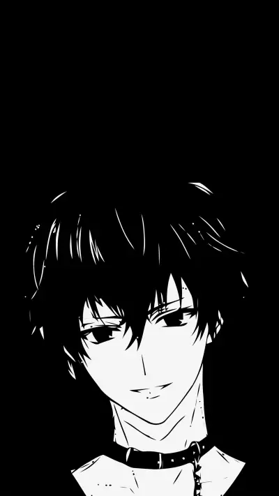 Anime teenager silhouette