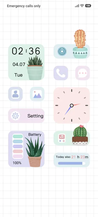Succulent Widget THEME for Xiaomi MIUI HyperOS