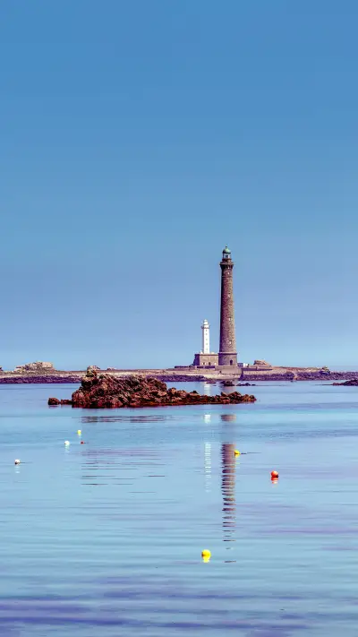 The Lighthouse on Ile Vierge and the Ocean at Plouguerneau